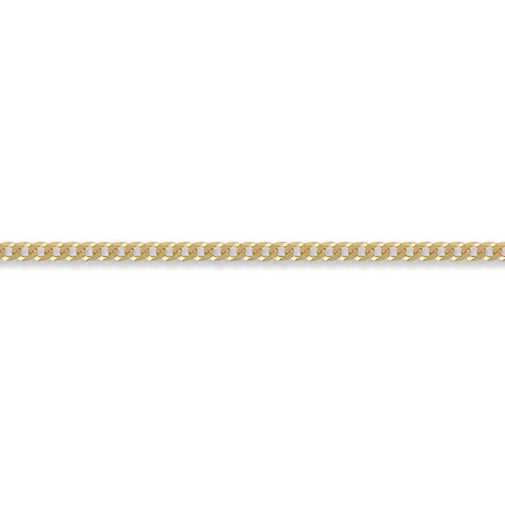 Jewelco London 男女通用纯 9 克拉黄金平整 3.6 毫米规格链条项链