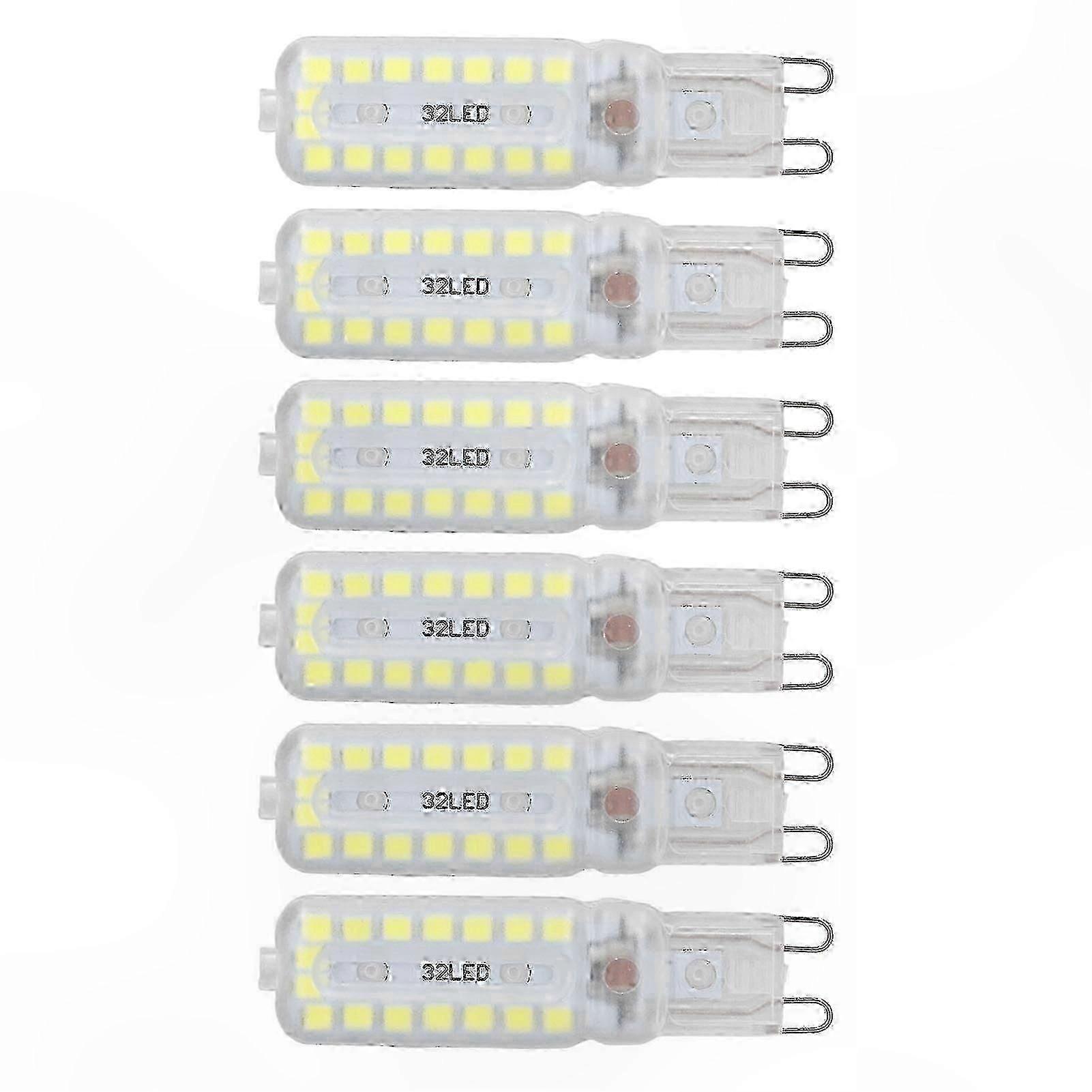 6 Pack G9 LED Bulbs Dimmable 7W White Light for Desk