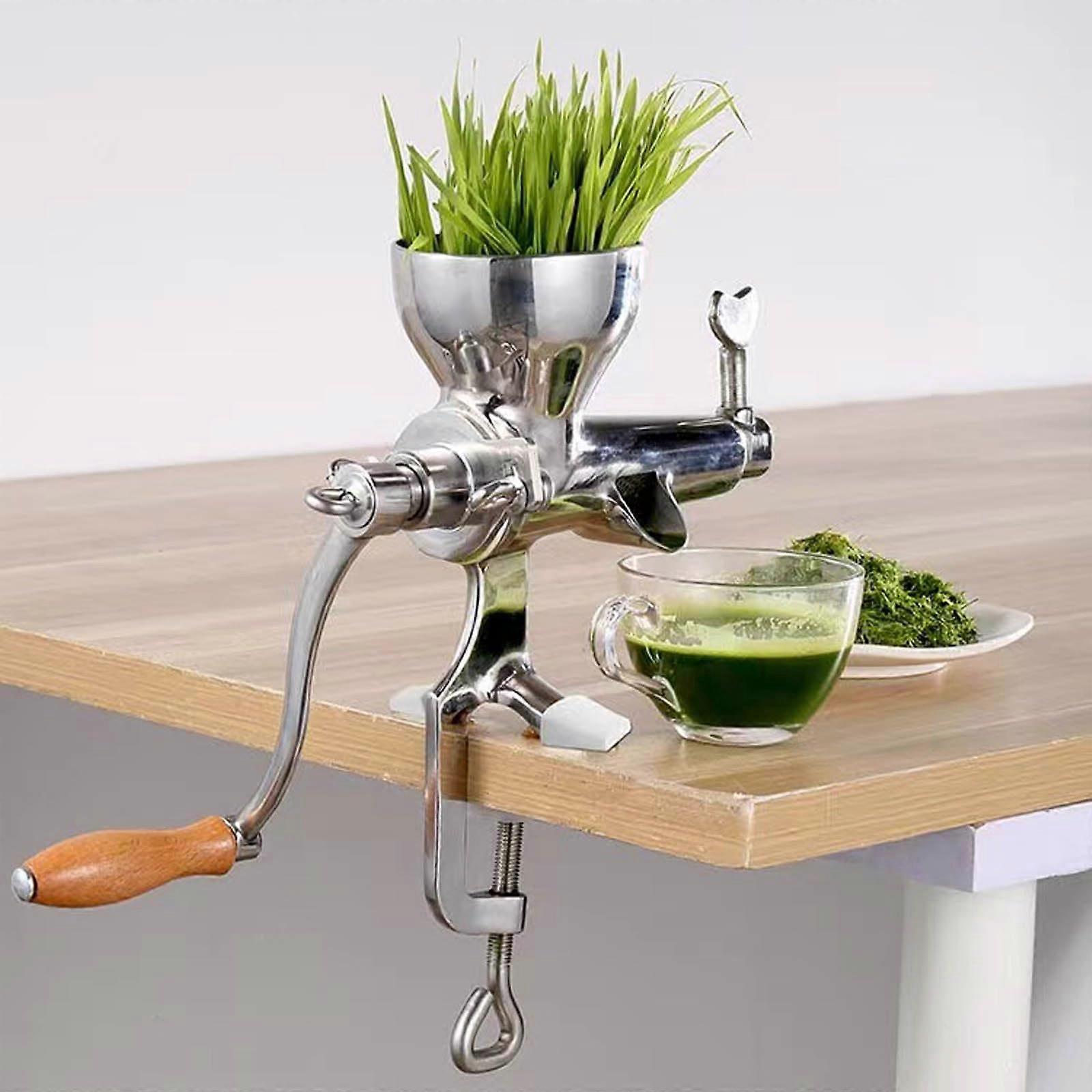 Manual Stainless Steel Wheatgrass Juicer for Leafy Greens and Vegetables, Easy Clamp and Clean