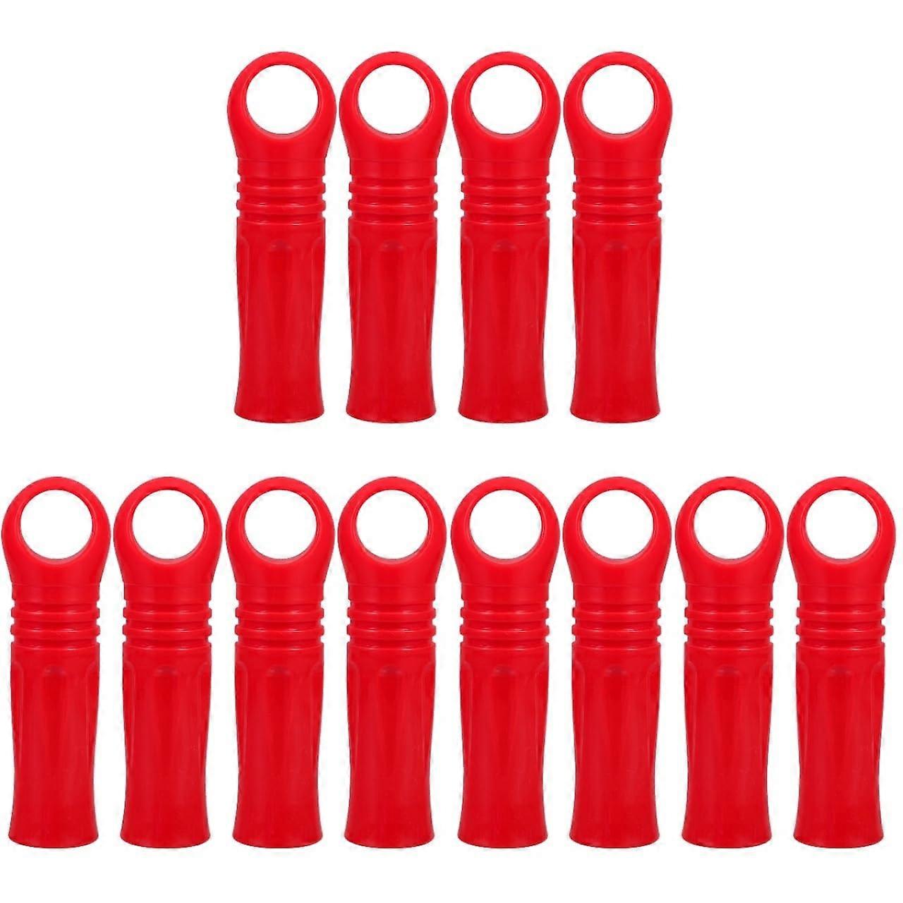 12 Pcs Mop Handle End Caps NonSlip Replacement Grips for Household Cleaning Tools, Red