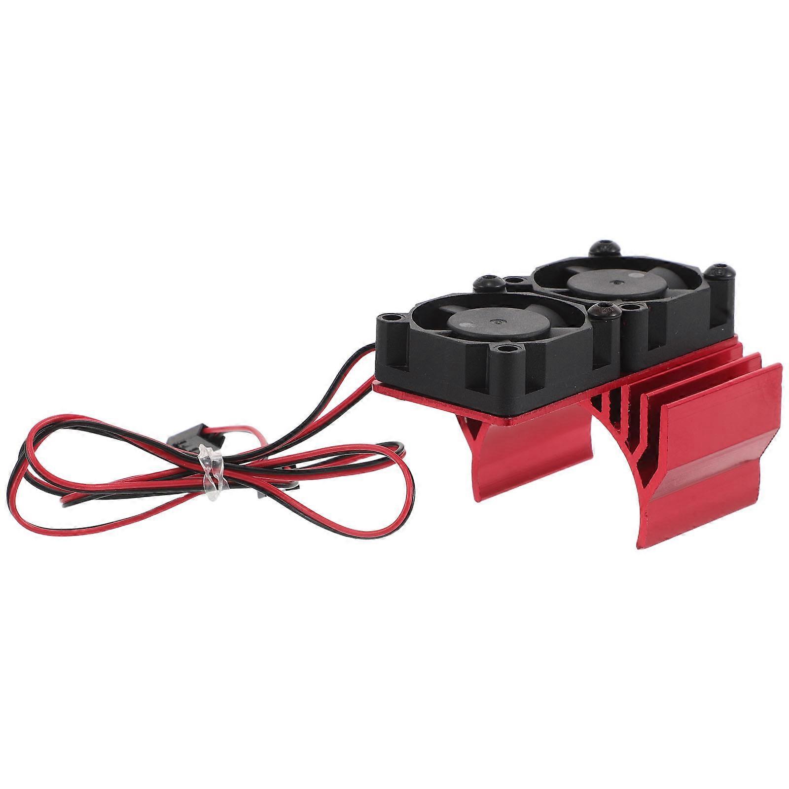 Red Aluminum Alloy Heatsink for Motor Heat Dissipation with Dual Fan