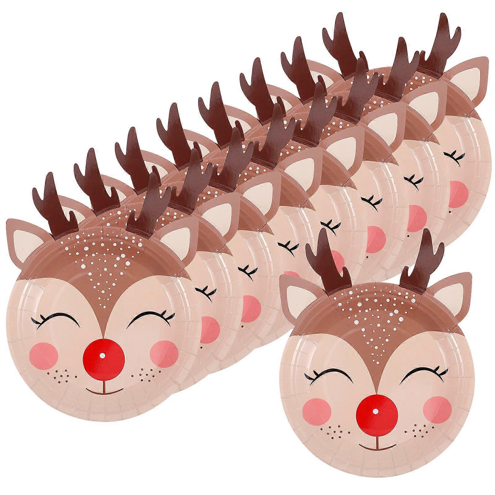 Christmas Party Paper Reindeer Shape 10Pcs for Dinner