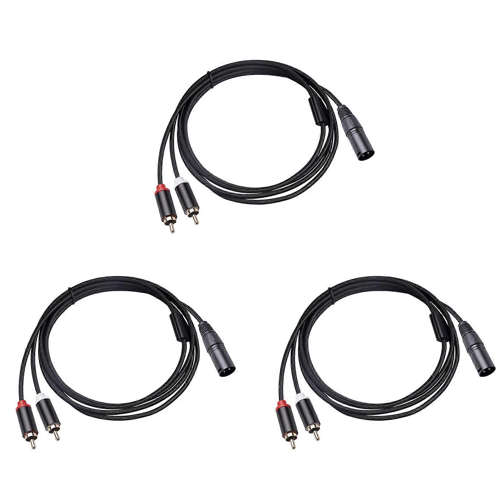Stereo Audio Cable Amplifier Mixing Plug AV Cable 1M