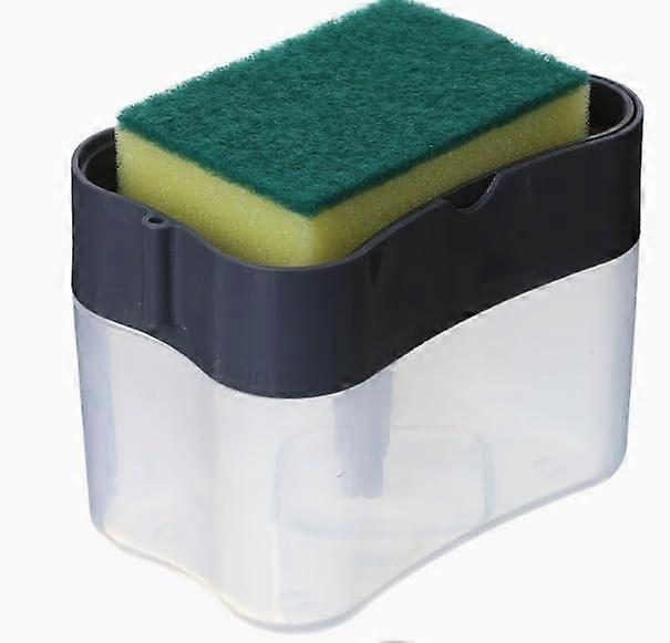Dish Soap Dispenser with Sponge Holder, Fast Dispensing Kitchen Sink Caddy, Black