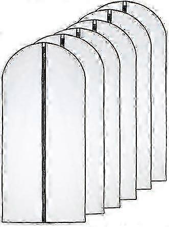 תיקי בגד חסין עש 60 x 100 ס"מ (24' x 40 ') שחור צד נושם שקוף שקיות רוכסן מלא לאחסון בגדים (חבילה של 6) f74