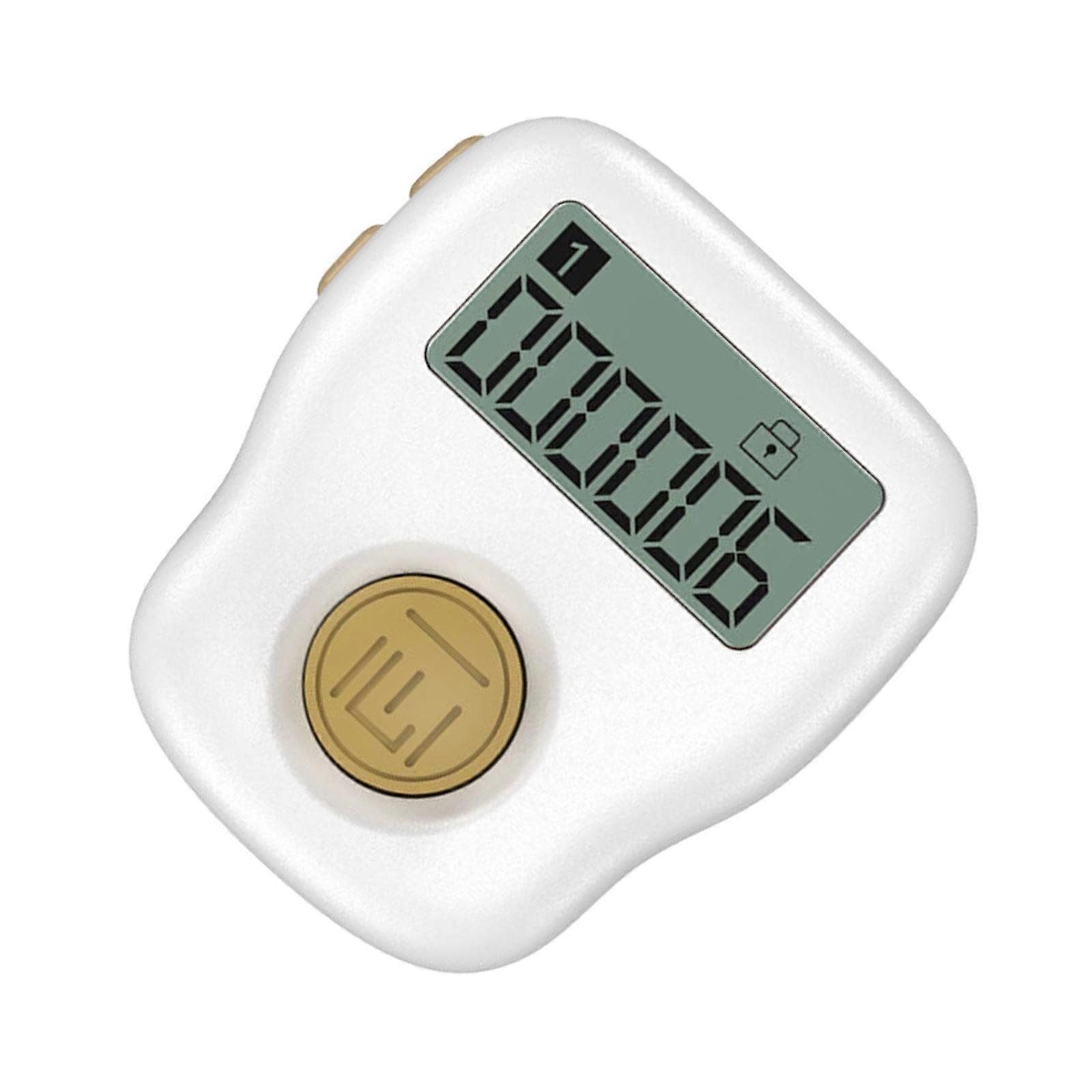 Digital Display Finger Counter USB Rechargeable Glow in Dark Function Comfortable Fit Design ABS Material Counting Tasks Tool  White