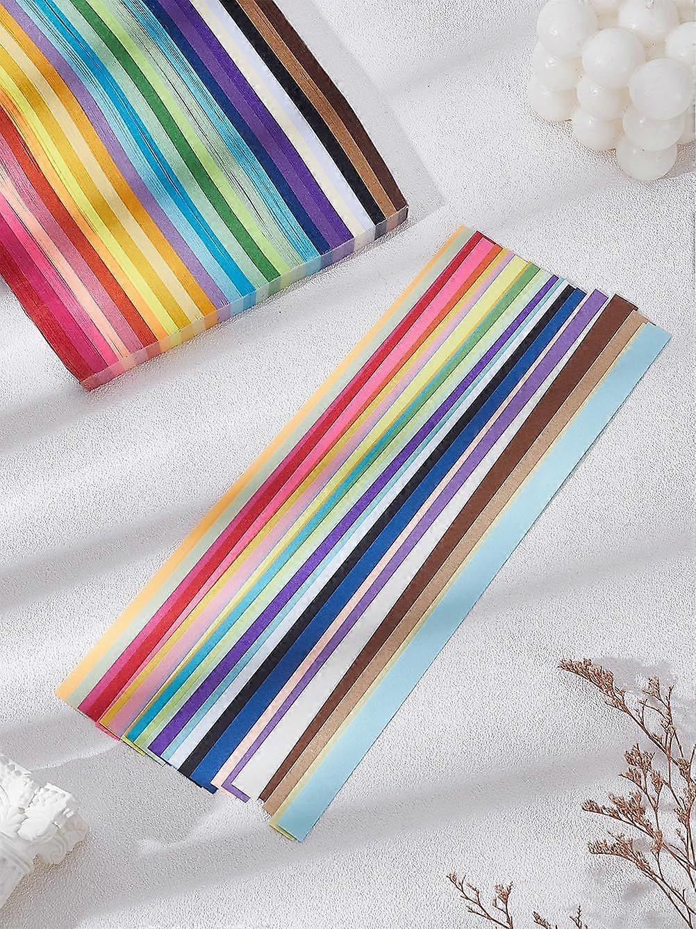 1350Pcs Double Sided Star Paper Strips Mixed Color Folding Crafts Rectangle Paper Chains for Classroom Home Party Decoration Supplies DIY Hand Art Cra