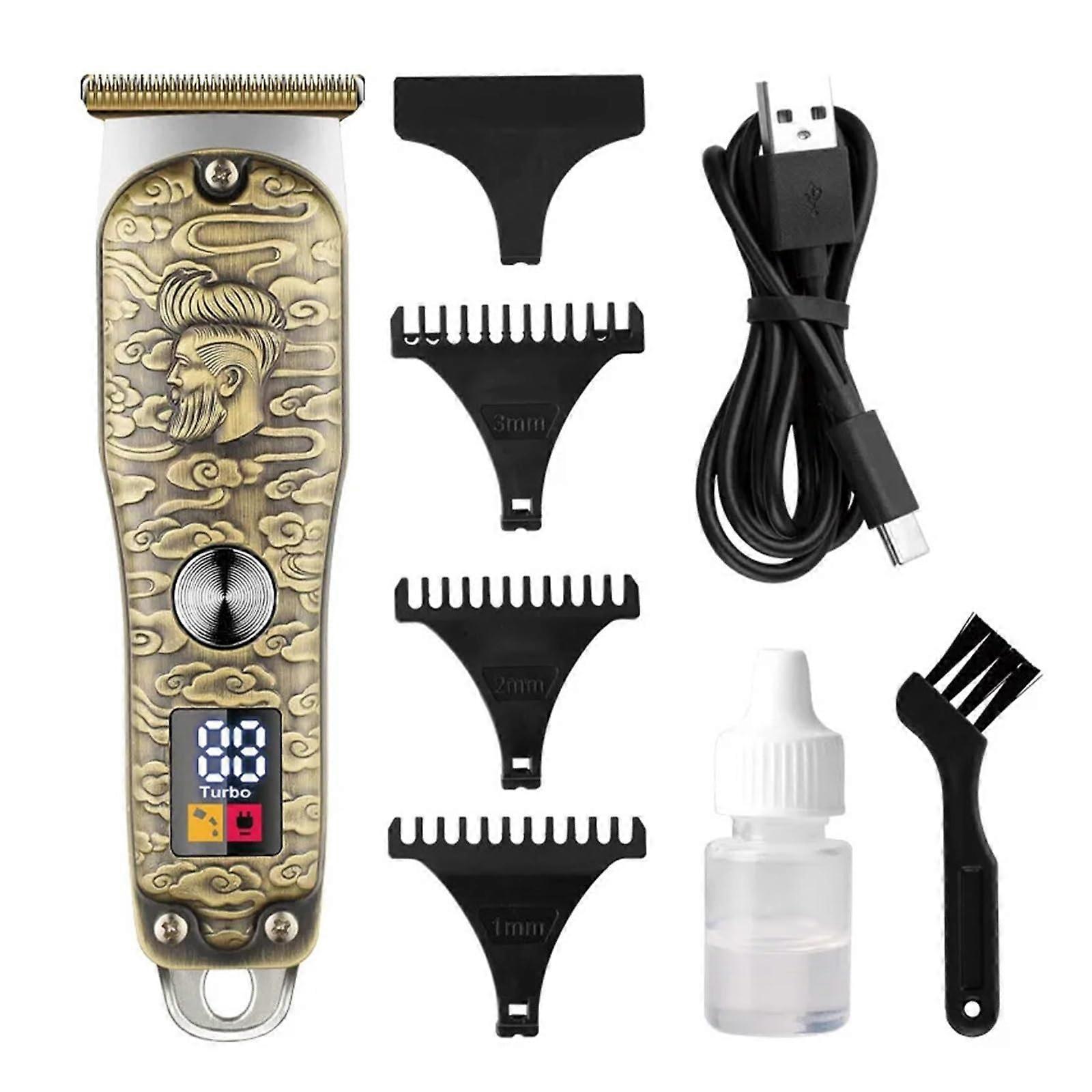 Professional Metal Body Hair Clippers with Precision Fade Cutting and Barber Scissors Set