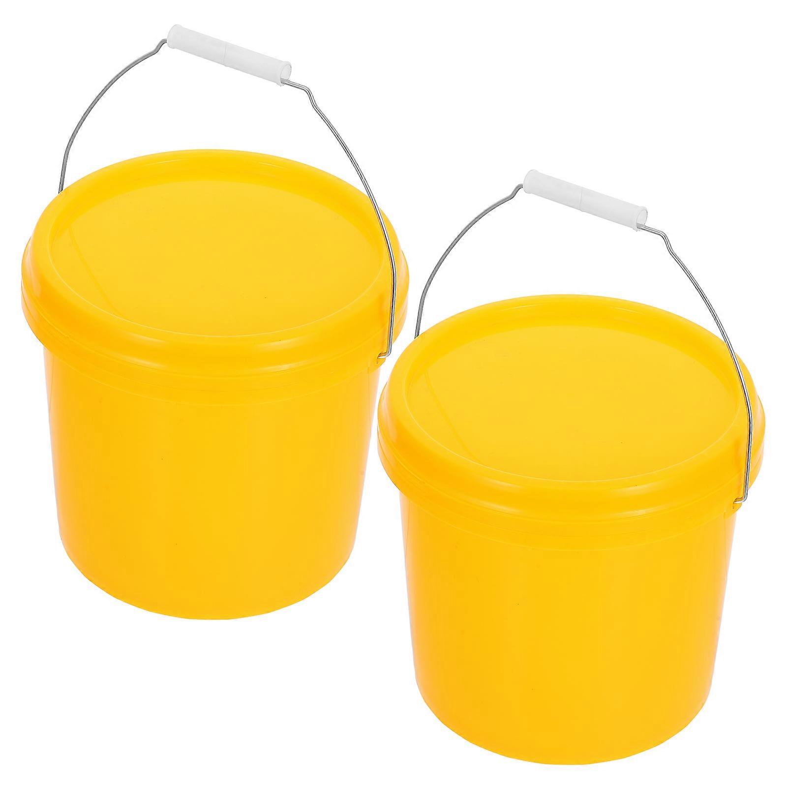 Home Use Plastic Water Bucket Multipurpose Function with Lid 2Pcs Storage Buckets