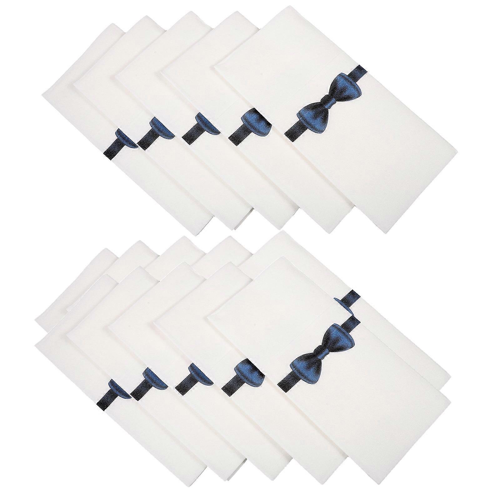 Dark Blue Decorative Pocket Napkins for Fork 50Pcs Packaging