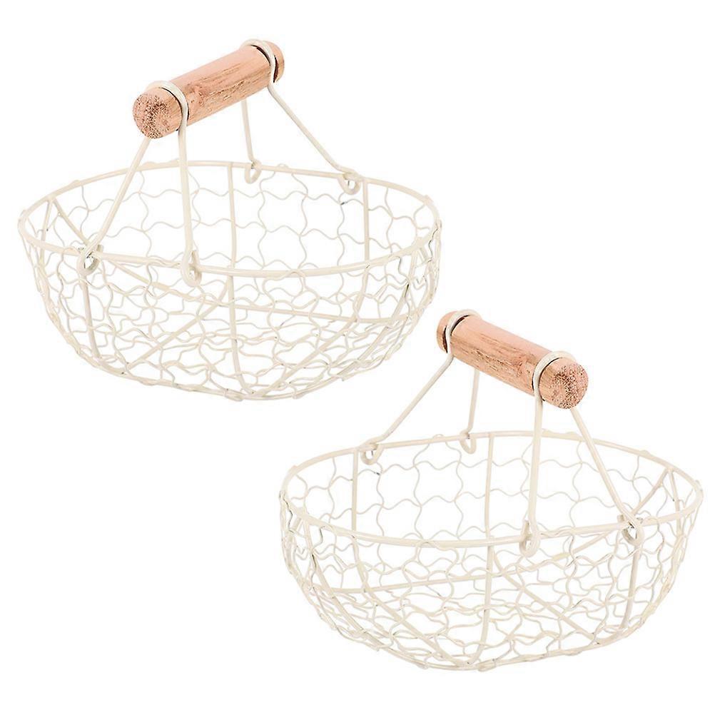 Metal Fruit Holder 2Pcs Food Storage Rectangular Kitchen Organization Household Items Material