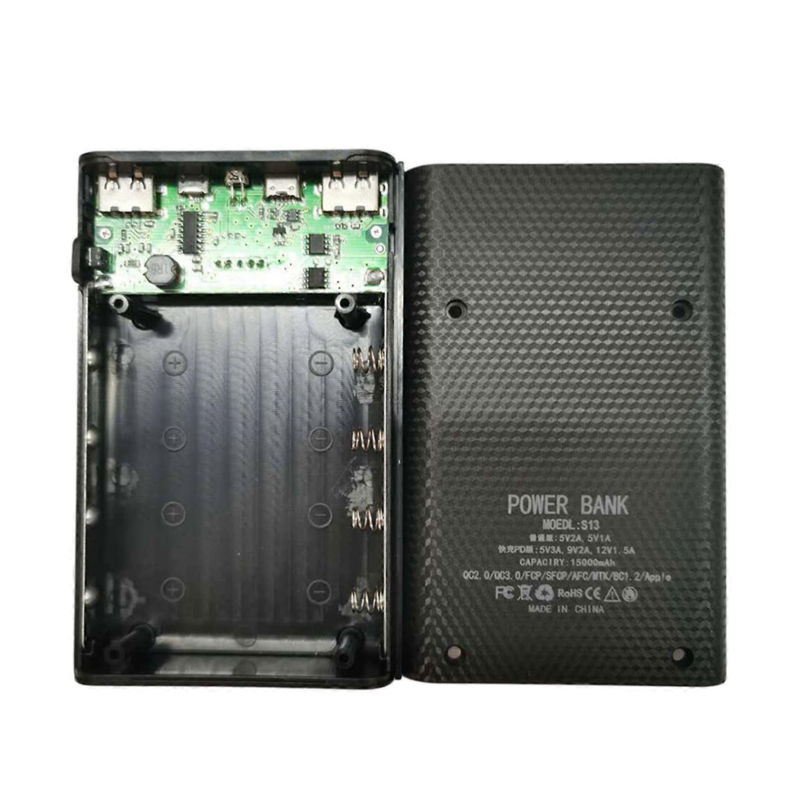 4x18650 DIY Power Bank Box 15000mAh Super Fast Charging  Box with Digtal Display for BC1.2 for iPhone for Samsung