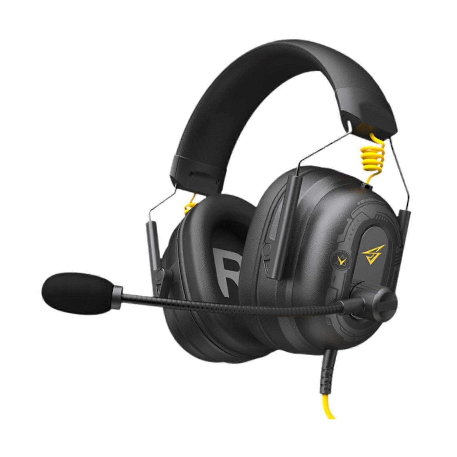 Wired Gaming Headset 50Mm Diameter Driver PC Compatible Black Portable