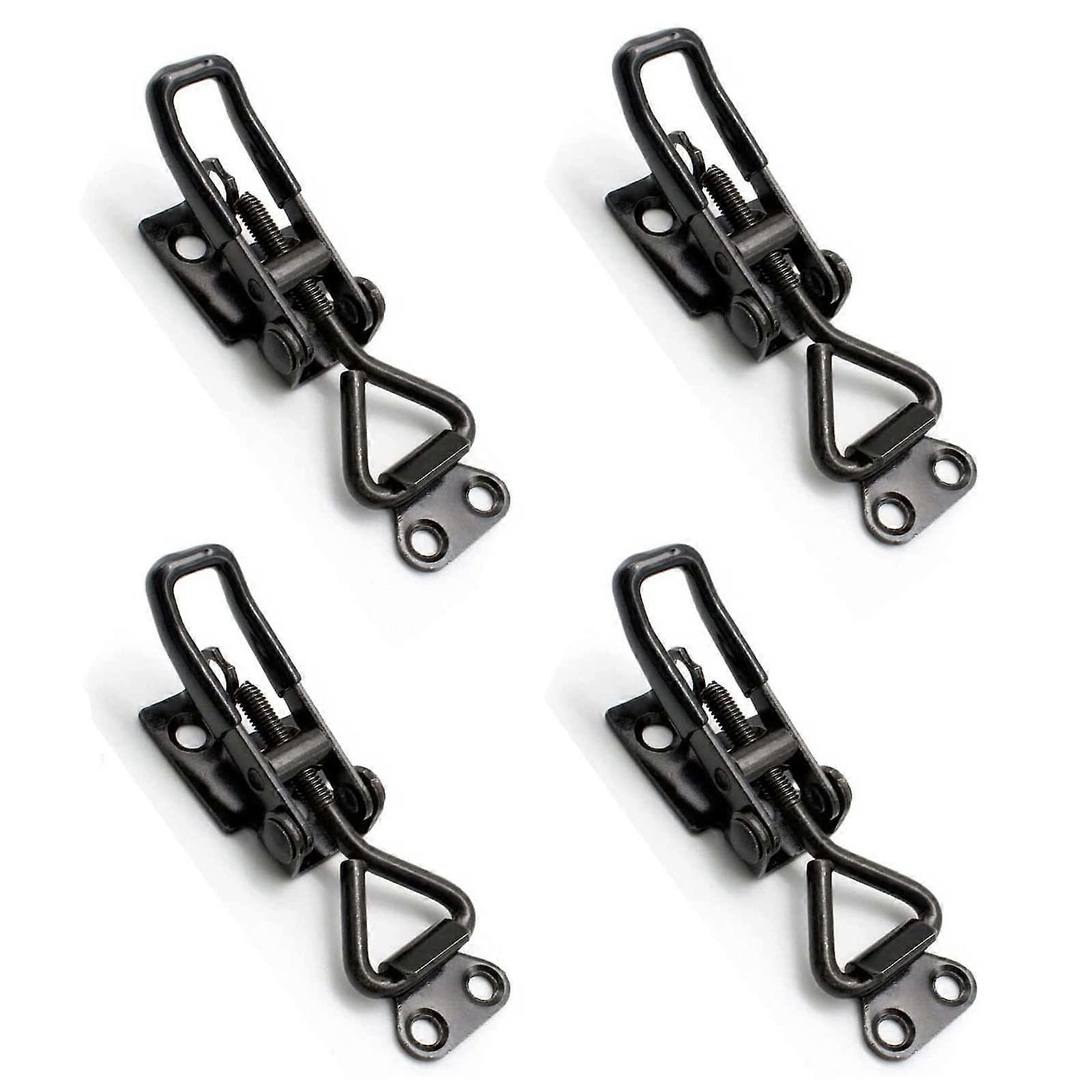 Pack of 4 Adjustable Toggle Clamps with Quick Release, Heavy Duty Rust Proof Latch for Cabinets and Boxes