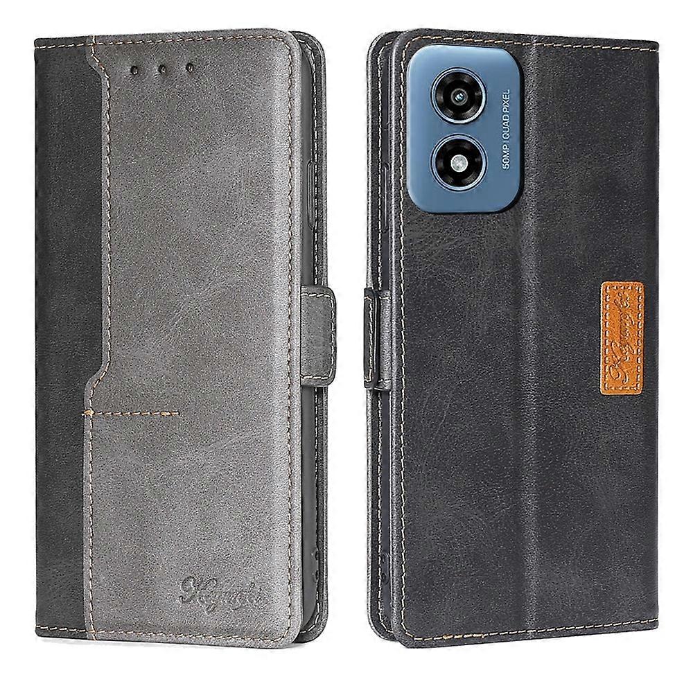 Contrast Color Side Buckle Leather Phone Case
