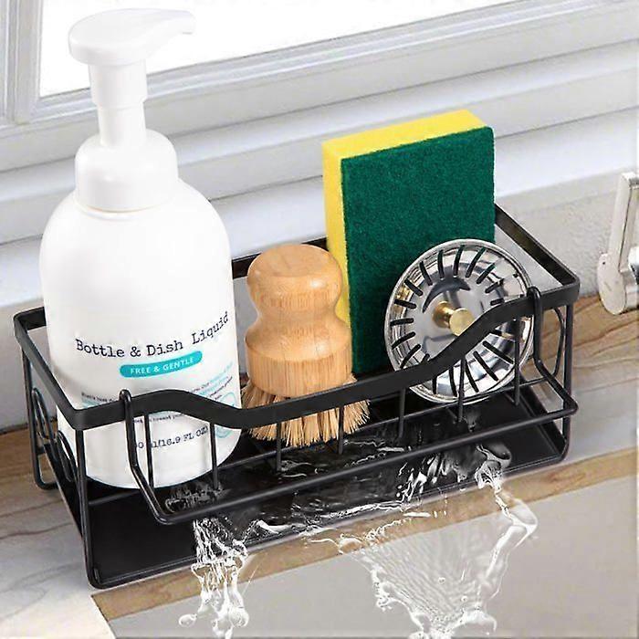 Sink Organizer - RICEEL - Sponge Holder - Automatic Drainage - Plastic - Gray