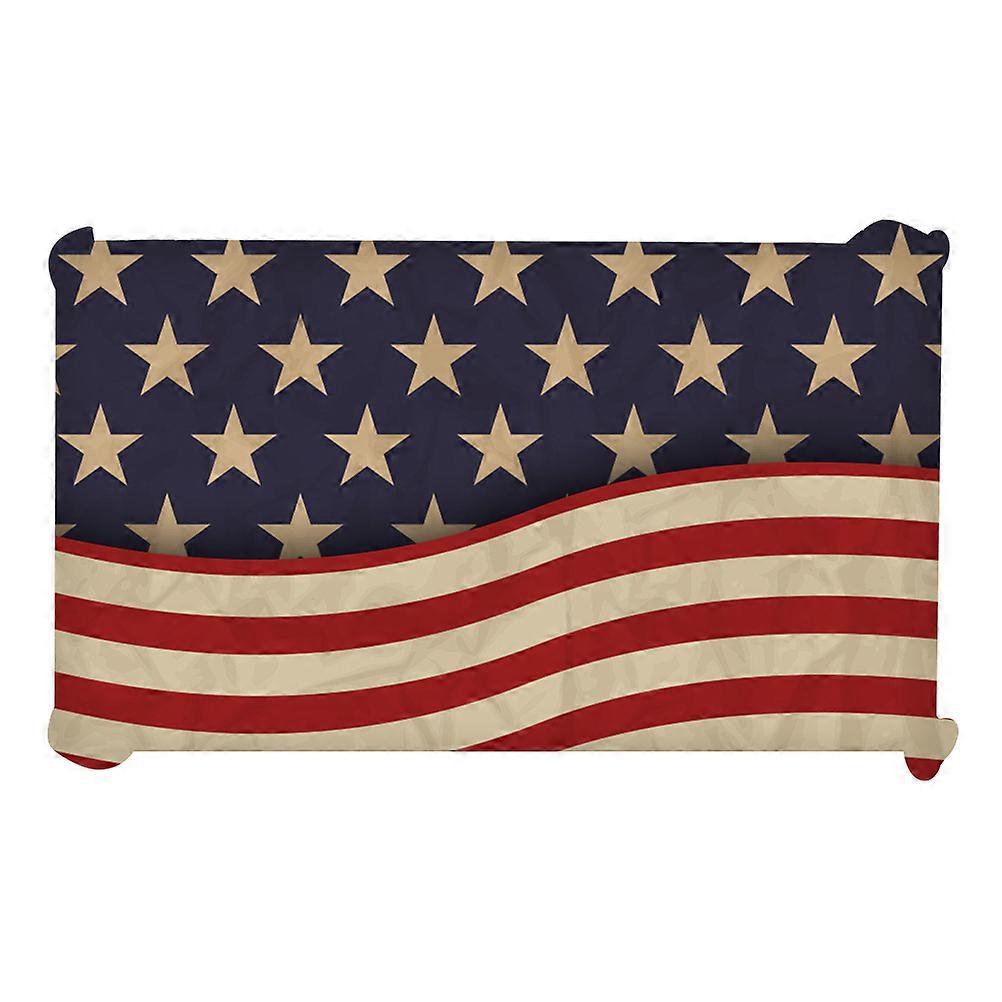 American Flag Red Table Cloth for Table Decoration 2Pcs Flax Material