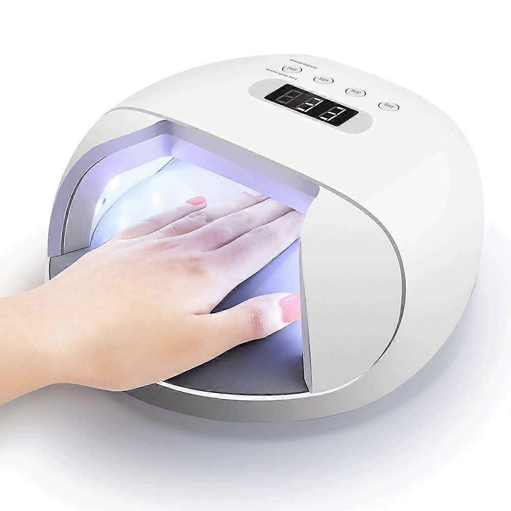 48W LED UV Nail Lamp with Smart Sensor, TwoSpeed Drying, Rechargeable White Light Design