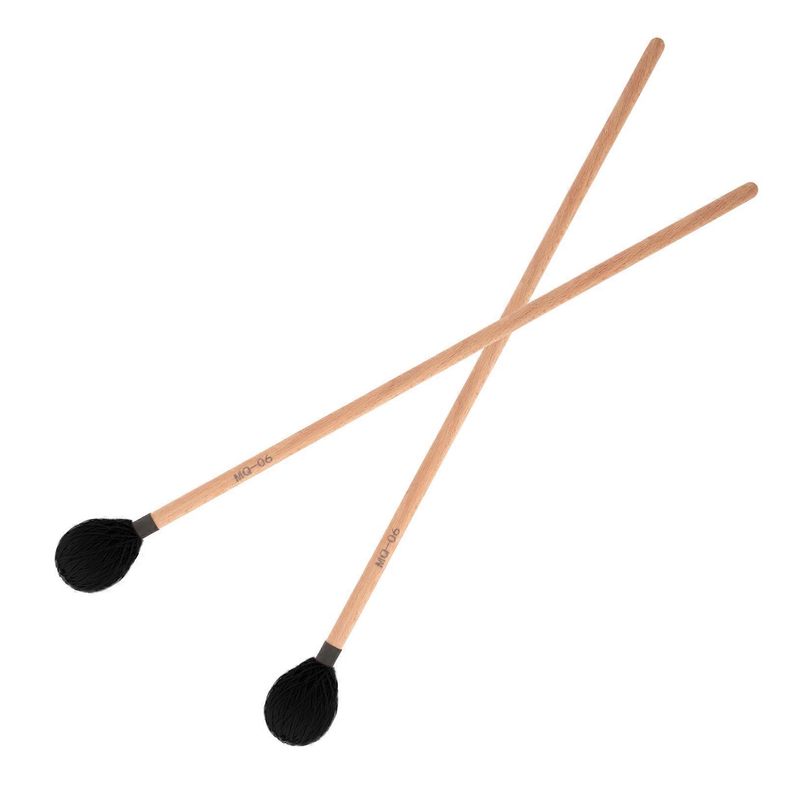 Drum Mallets Wooden Maple for Marimba Use 1Pair Wool Yarn