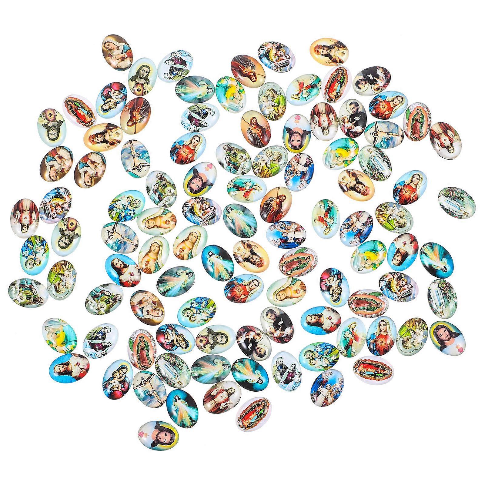 Flatback Glass Cabochons for Jewelry Making 100Pcs Assorted Beads