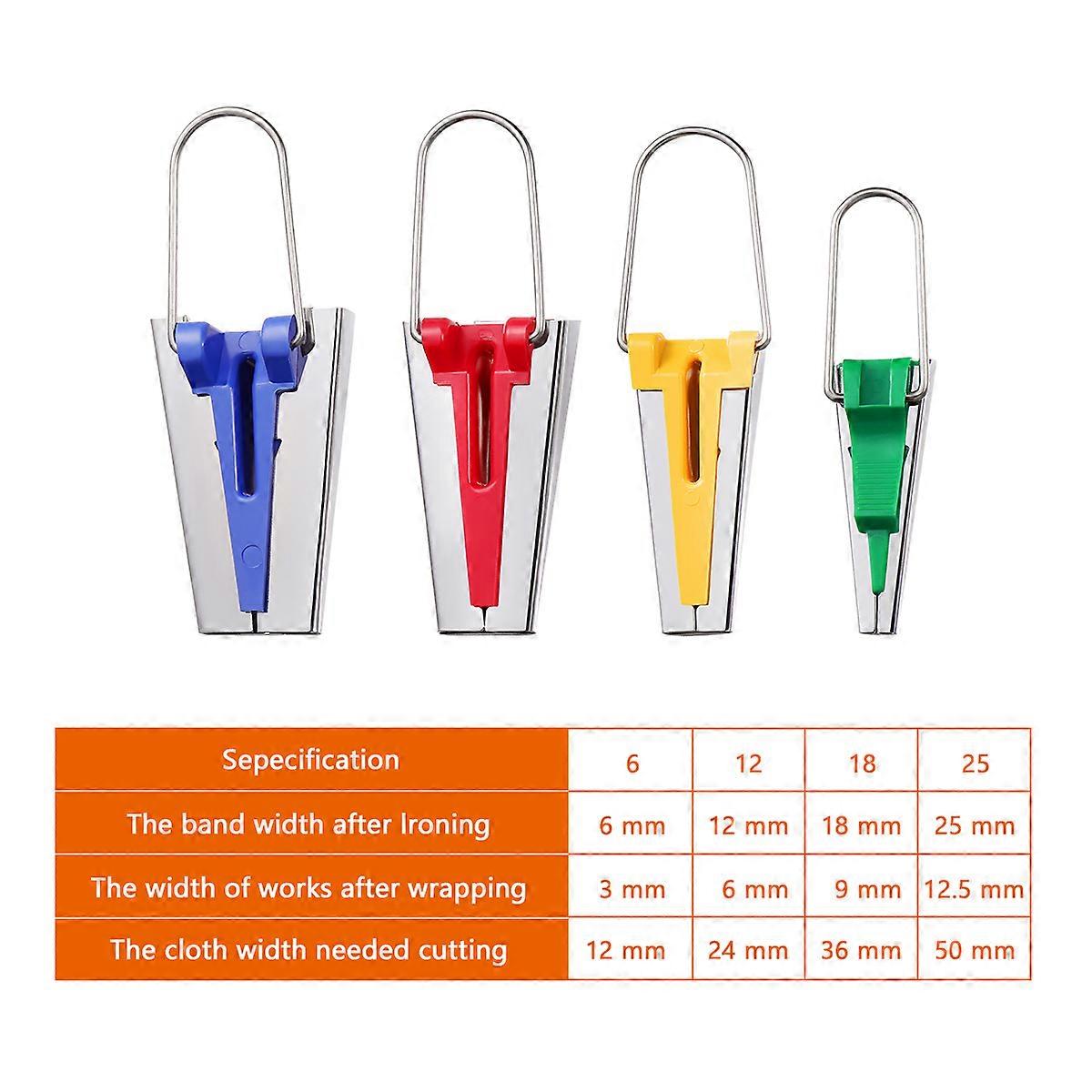Bias Tape Maker Tool For Sewing Projects Assorted Pcs Portable Convenient Creation