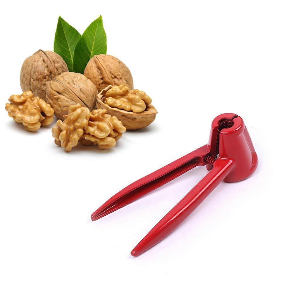 Aluminum Alloy Nut Cracker Walnut Cracker for Household 1Pcs Red
