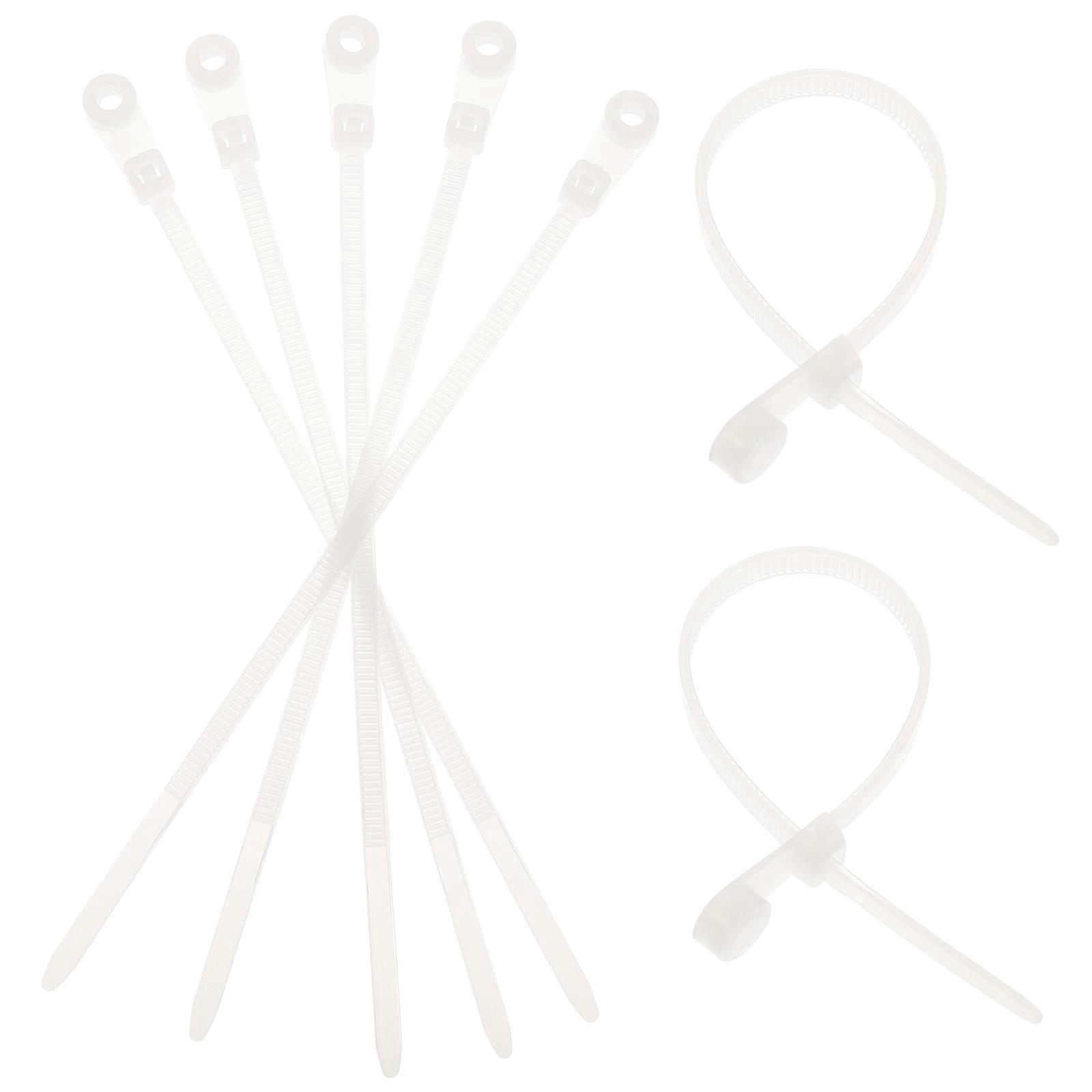 Double Hole Round Head Self-Locking Cable Ties Nylon for Fixing 100Pcs