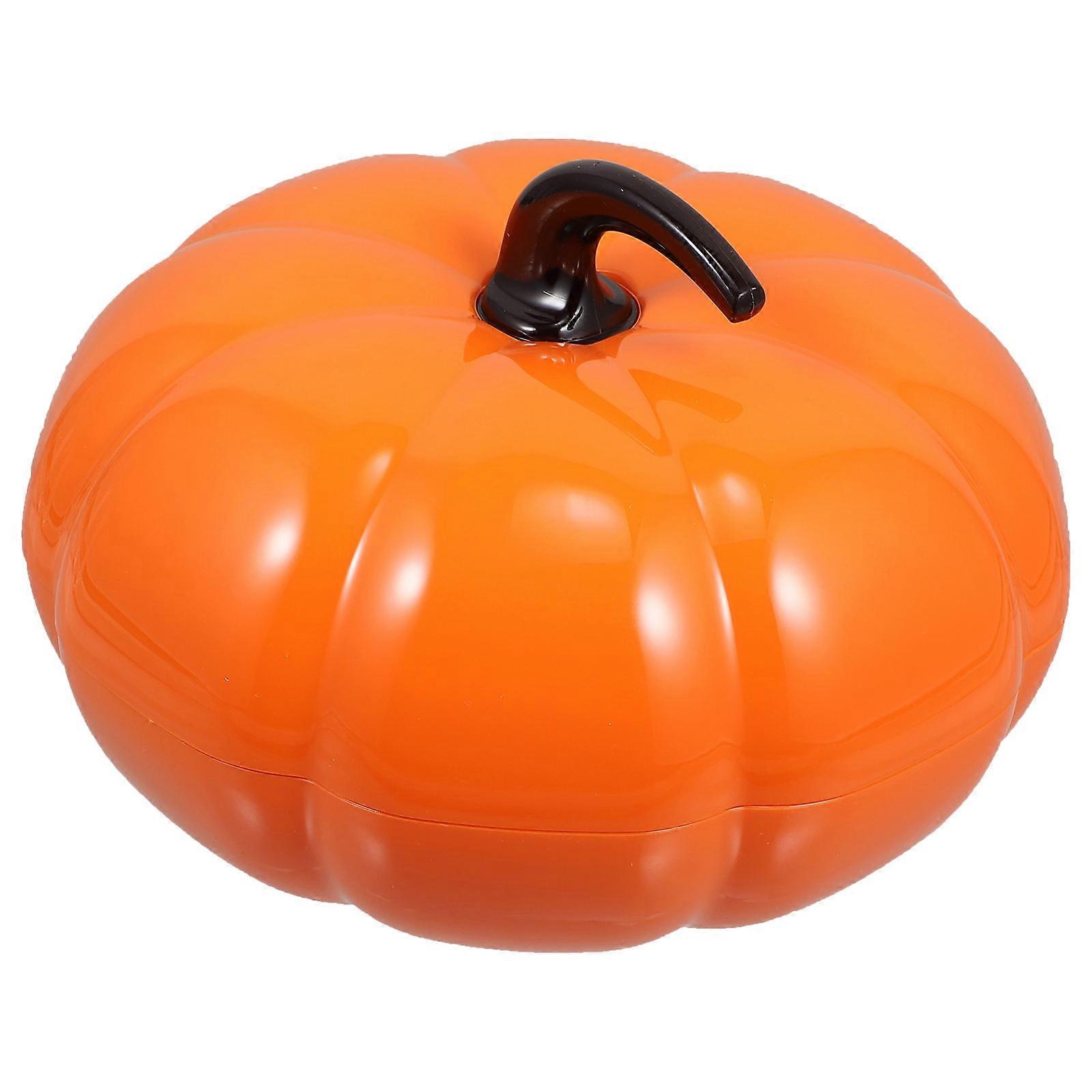 Pumpkin Shaped Fruit Plate for Snack Storage 1Pcs Plastic Candy Box Orange