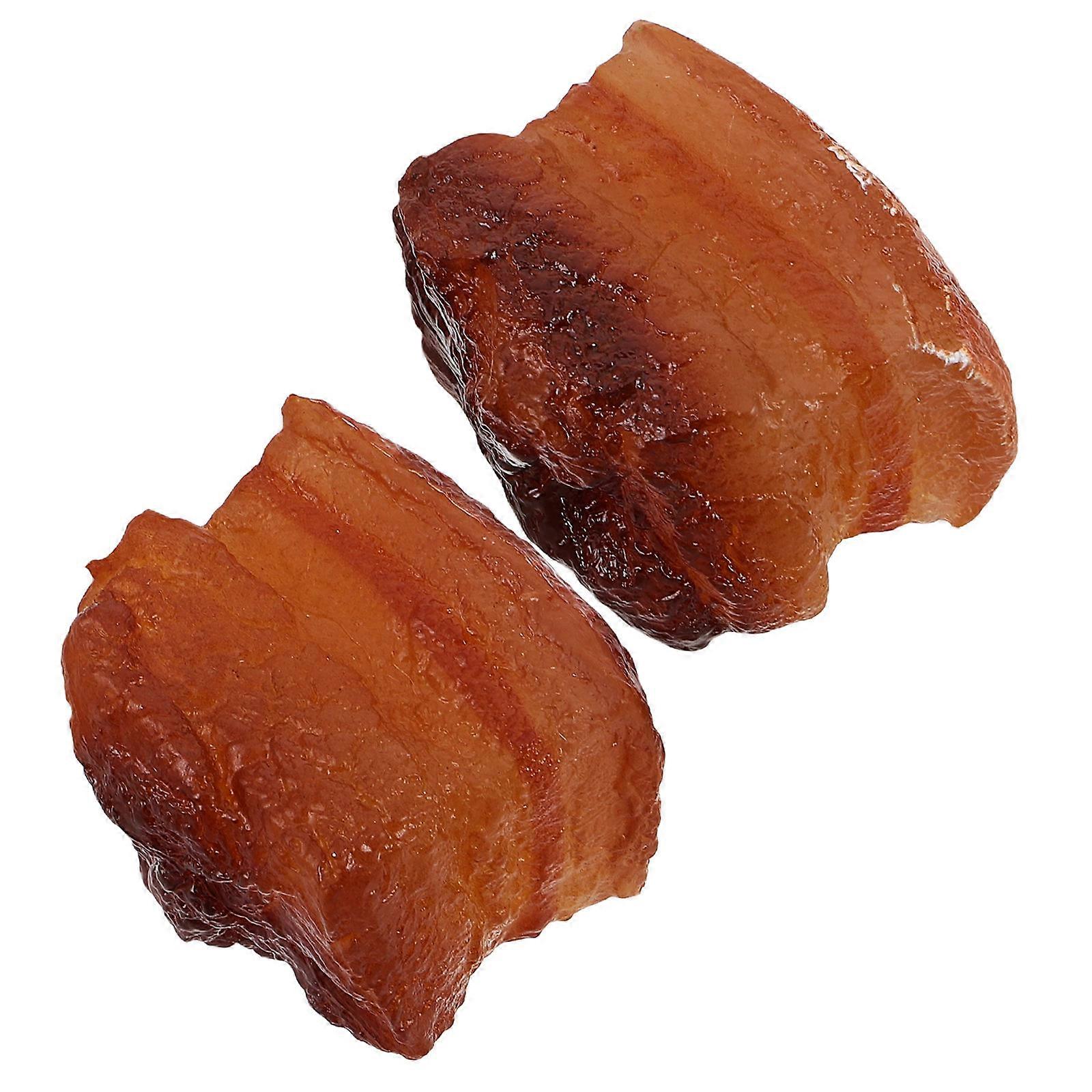 Meat Decor Simulated Red-Cooked Pork Model for Store Use 2Pcs Set