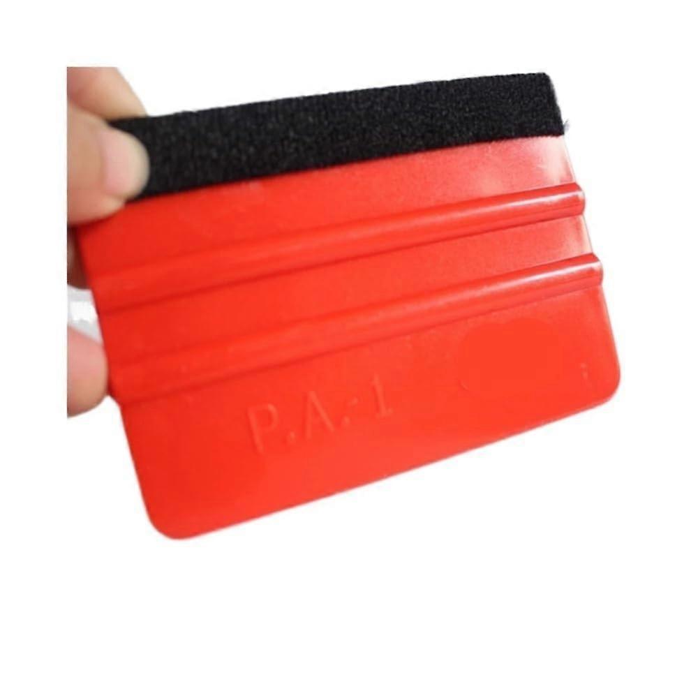 Vinyl Wrap Squeegee with Scratch Suede Felt Edge for Car Decals and Window Tint Application (Red)