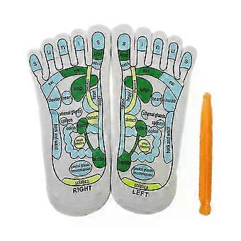 2025 1 Conjunto de Meias Massageadoras para os Pés com Pontos de Acupuntura para Relaxamento Muscular, Alivia Pés Cansados, Meias de Reflexologia com Ferramenta para Pontos Estimuladores nos Pés