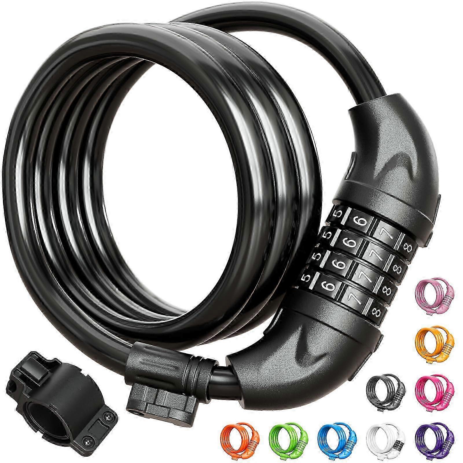 26-27 Titanker bicycle lock, 4 foot cable lock 1/2 inch reset lock assembly bracket