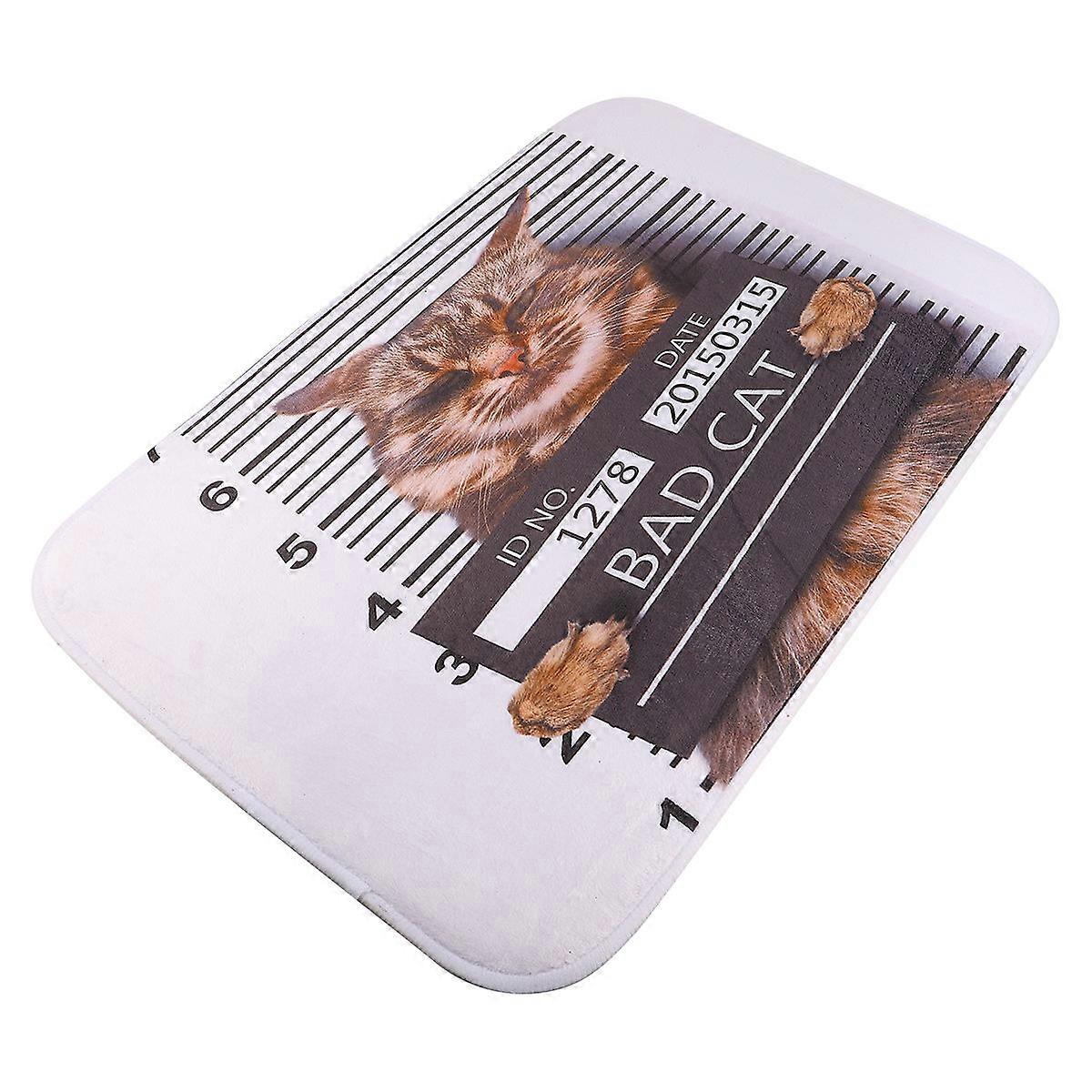 Front Door Mat Cat Pattern Non-Slip Pad Multi-Colored 60x40x0.5cm Digital Printing 1Pc