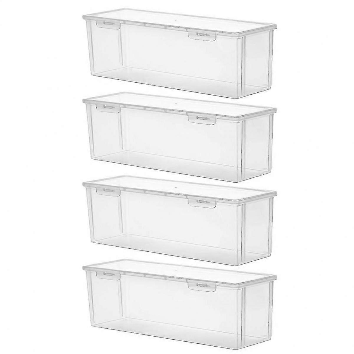 Sealed Storage Box Transparent Food Storage Containers for Kitchen Use 4Pcs