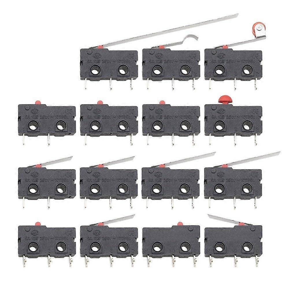 5pcs KW12 Microswitch with Lever Arm 5A 250V  Precision Limit Switch 16mm Handle Rod