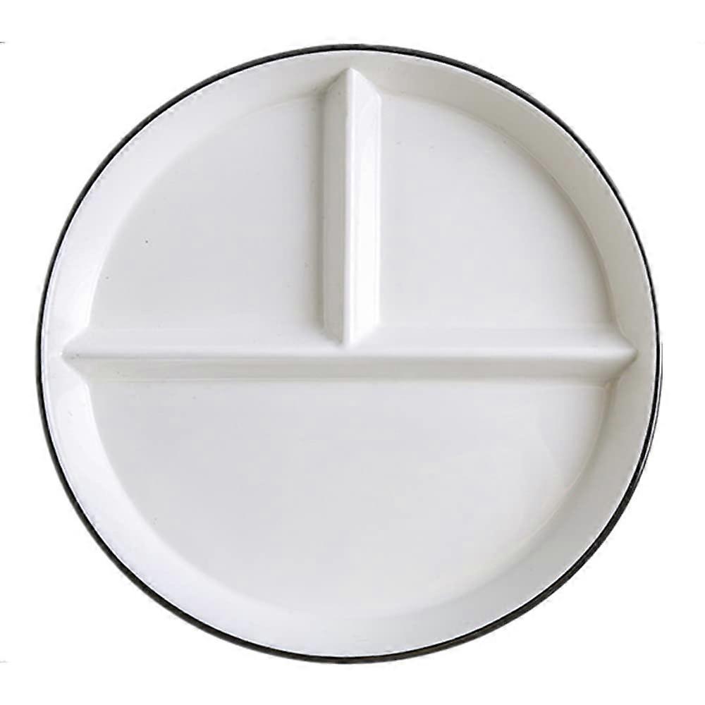 Porcelain Divided Plates with Three Compartments, Portion Control Dinnerware for Adults Weight Loss