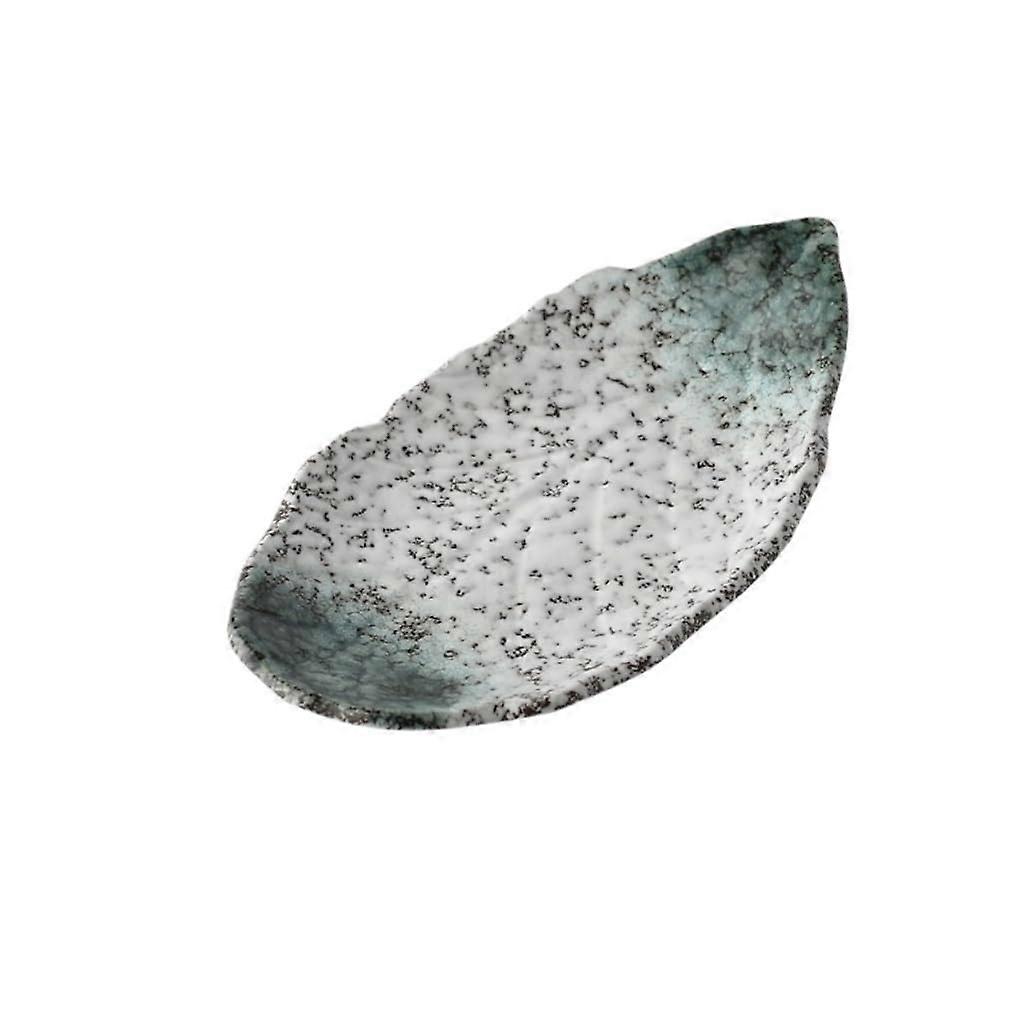 Ceramic Dessert Plates Leaf Shaped Snack Plate Chic Irregular Design for Cake Salad Fruit 24cm