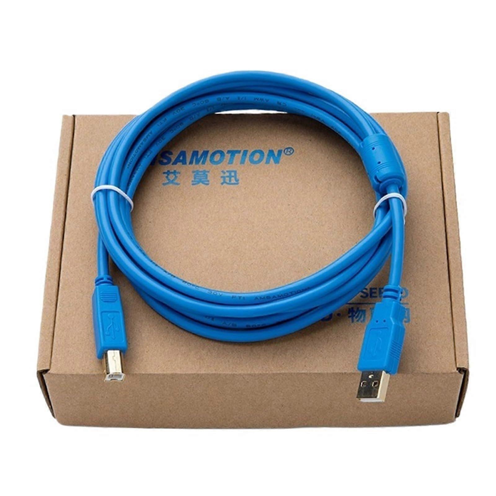 PLC Programming Cable USB Data Cable 3M Gold Plated Blue for Reliable Transfer