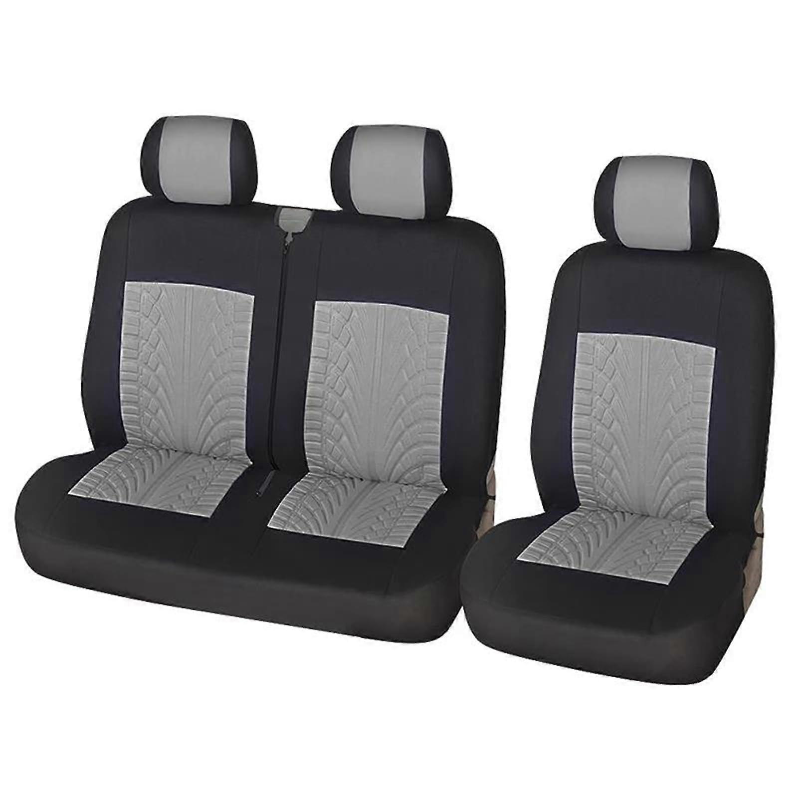Seat Covers for Transit Van Grey 1+2 Front Set Polyester Protector NonSlip Stain and Fade Resistant