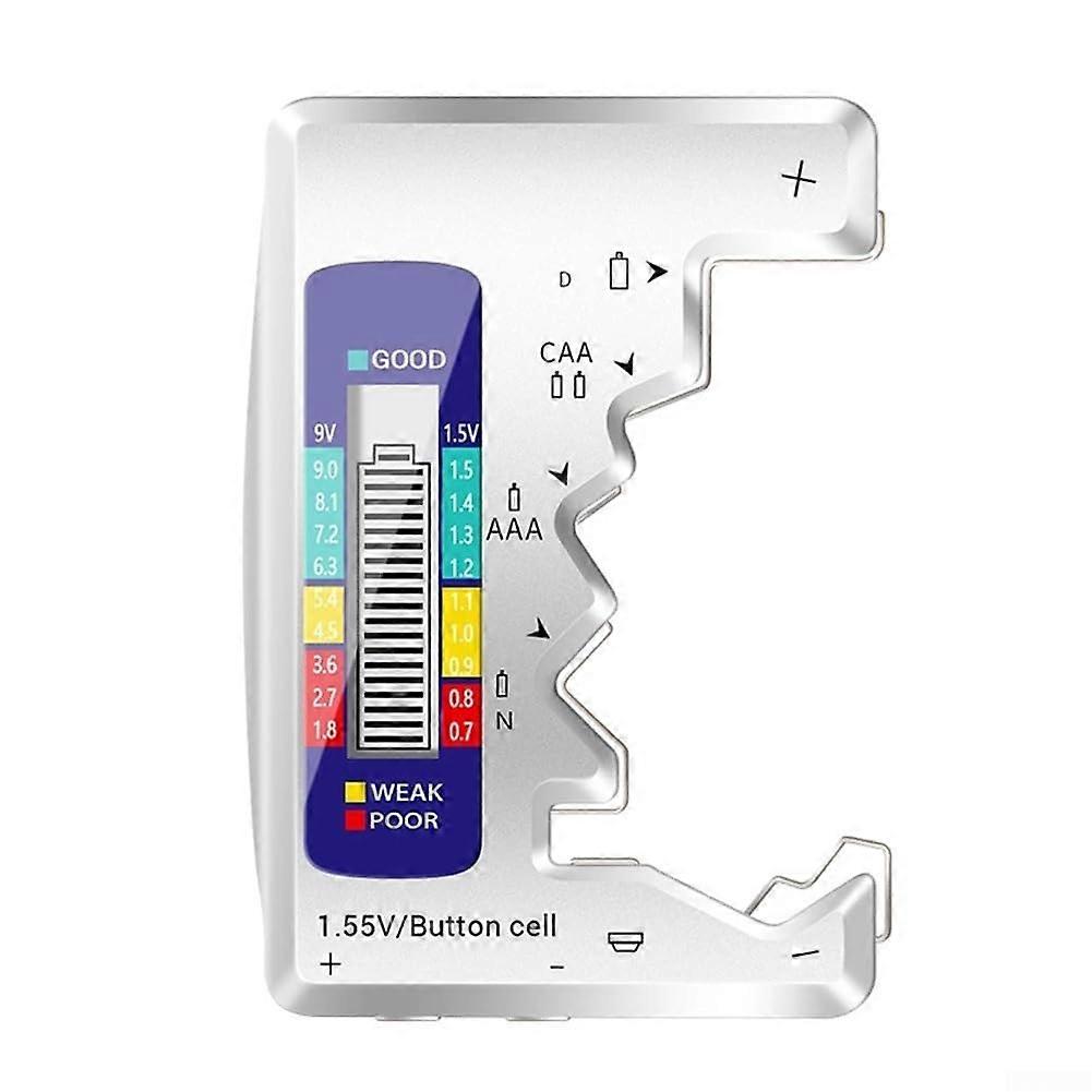 Battery Tester with EasyRead LCD for AA AAA C D 9V and Button Cells, Accurate Capacity Check