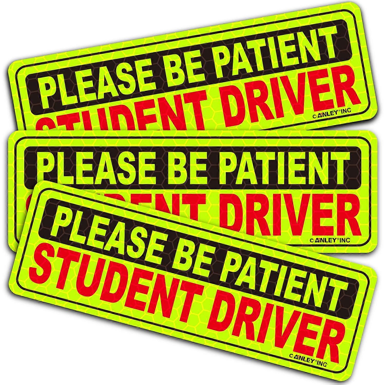 Student Driver Magnet Set with Large Bold Reflective Text for  Drivers, Removable Magnetic Grip