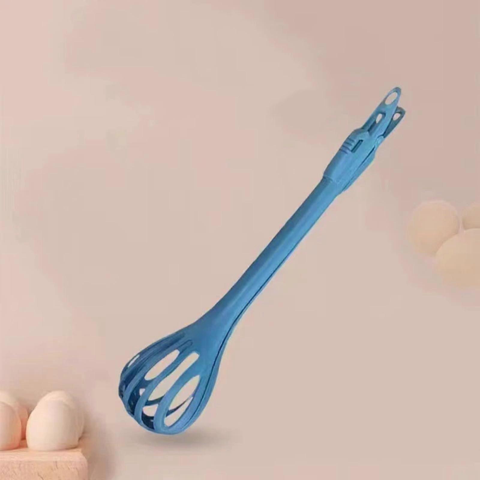 ThreeinOne Egg Beater Manual Hand Mixer for Baking with NonSlip Clamp Blue 2Pack