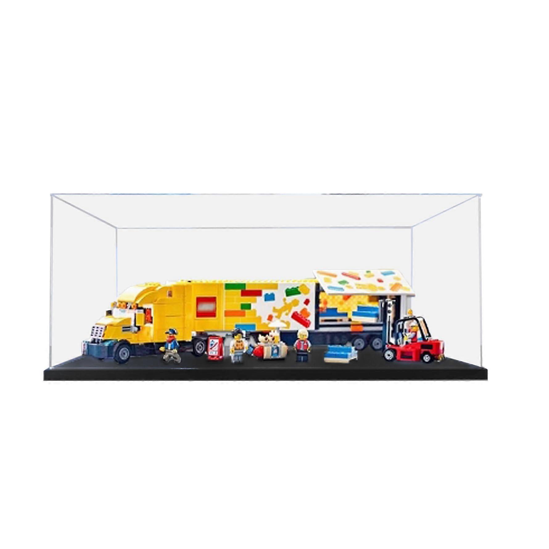 Acrylic Display Box Compatible with  60440 Yellow Truck, Dustproof Clear Case with Black Base, Stackable Design
