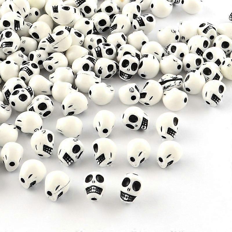 Opaque Acrylic Beads White 10x8x9mm Hole: 2mm