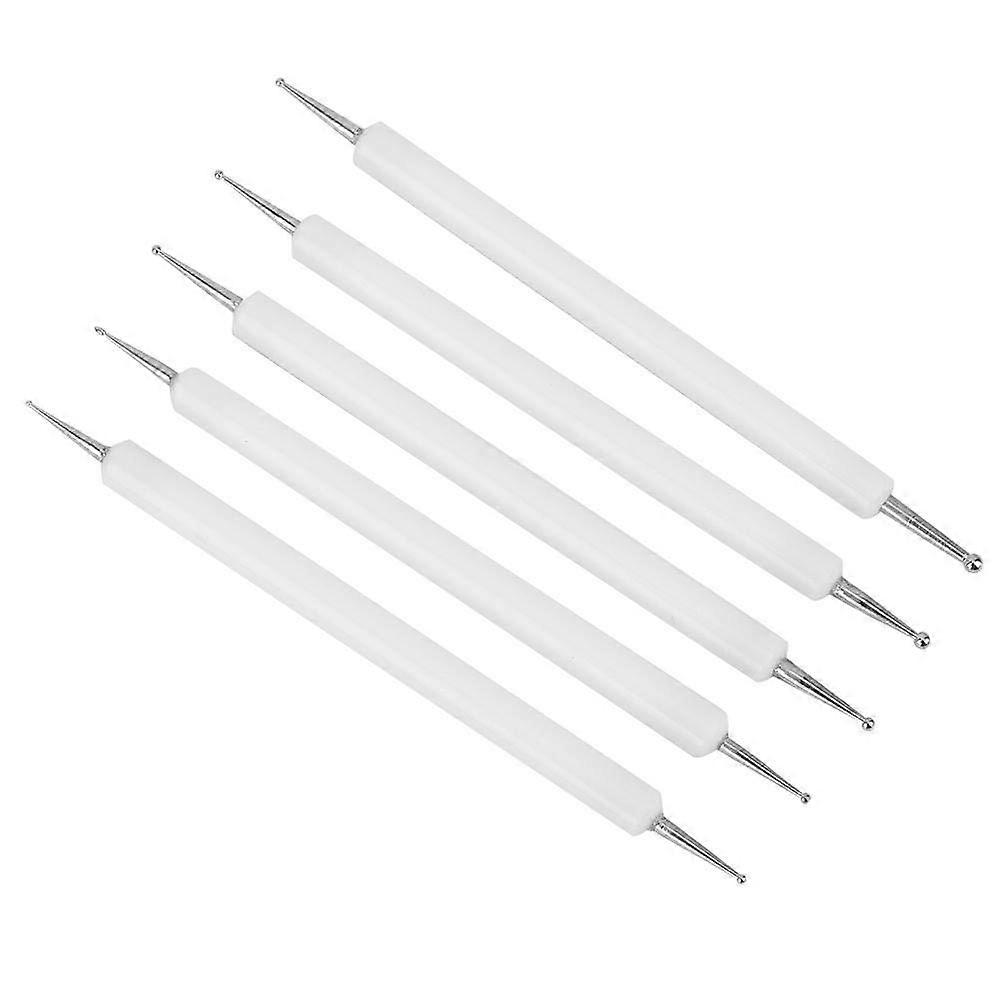 5Pcs Double Head Dotting Tools Set for Polymer Clay Sculpting and Embossing with Acrylic Handles