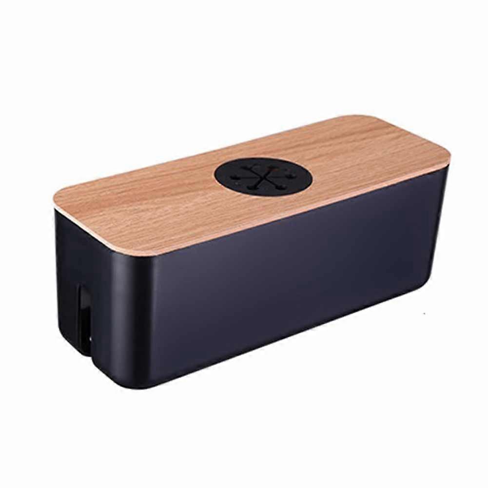 Cable Storage Box Desktop Charging Cable Data Cable Storage Device Plug Socket Cable Management Device Black