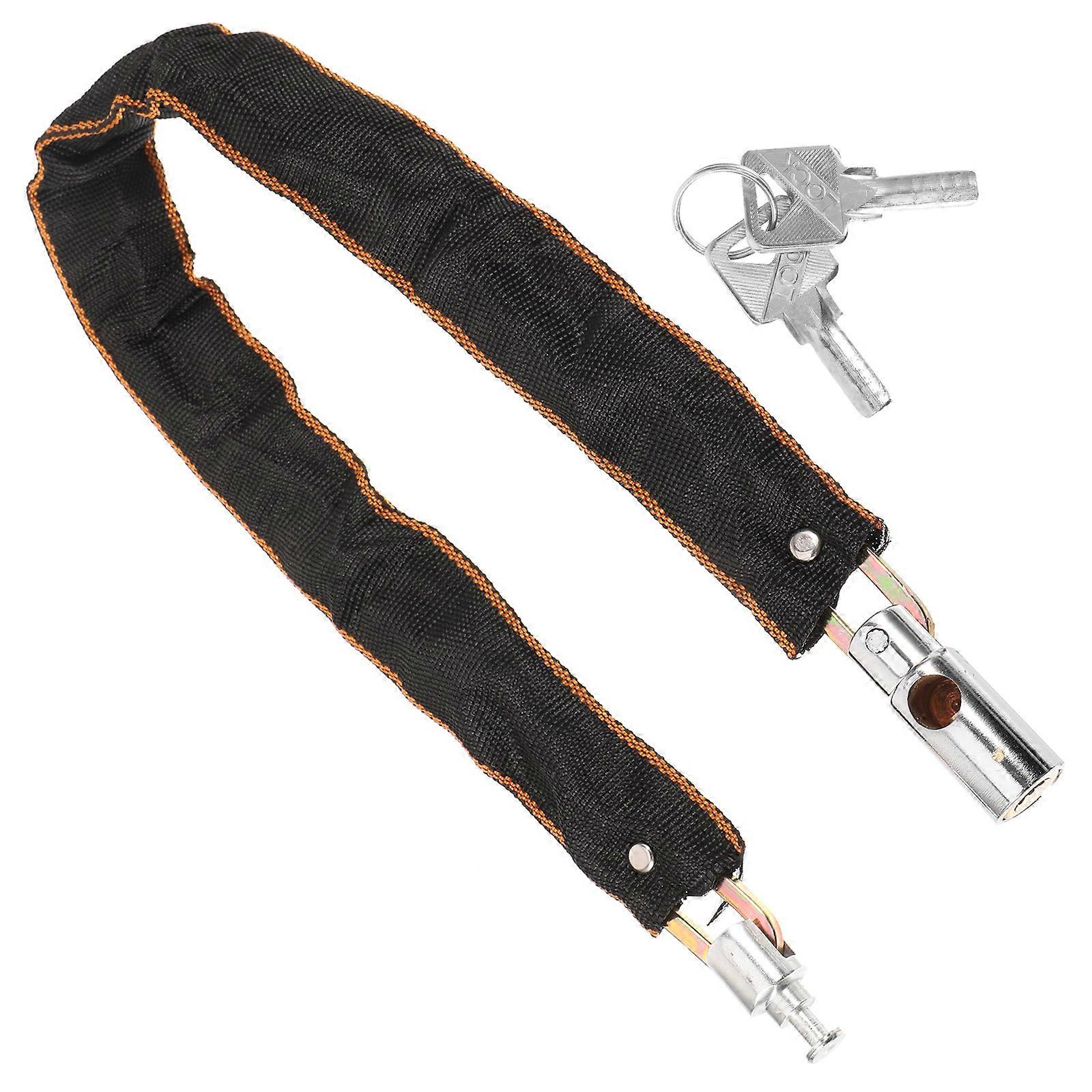 Sturdy Chain Lock for Bike Protection with Keys Silver Security