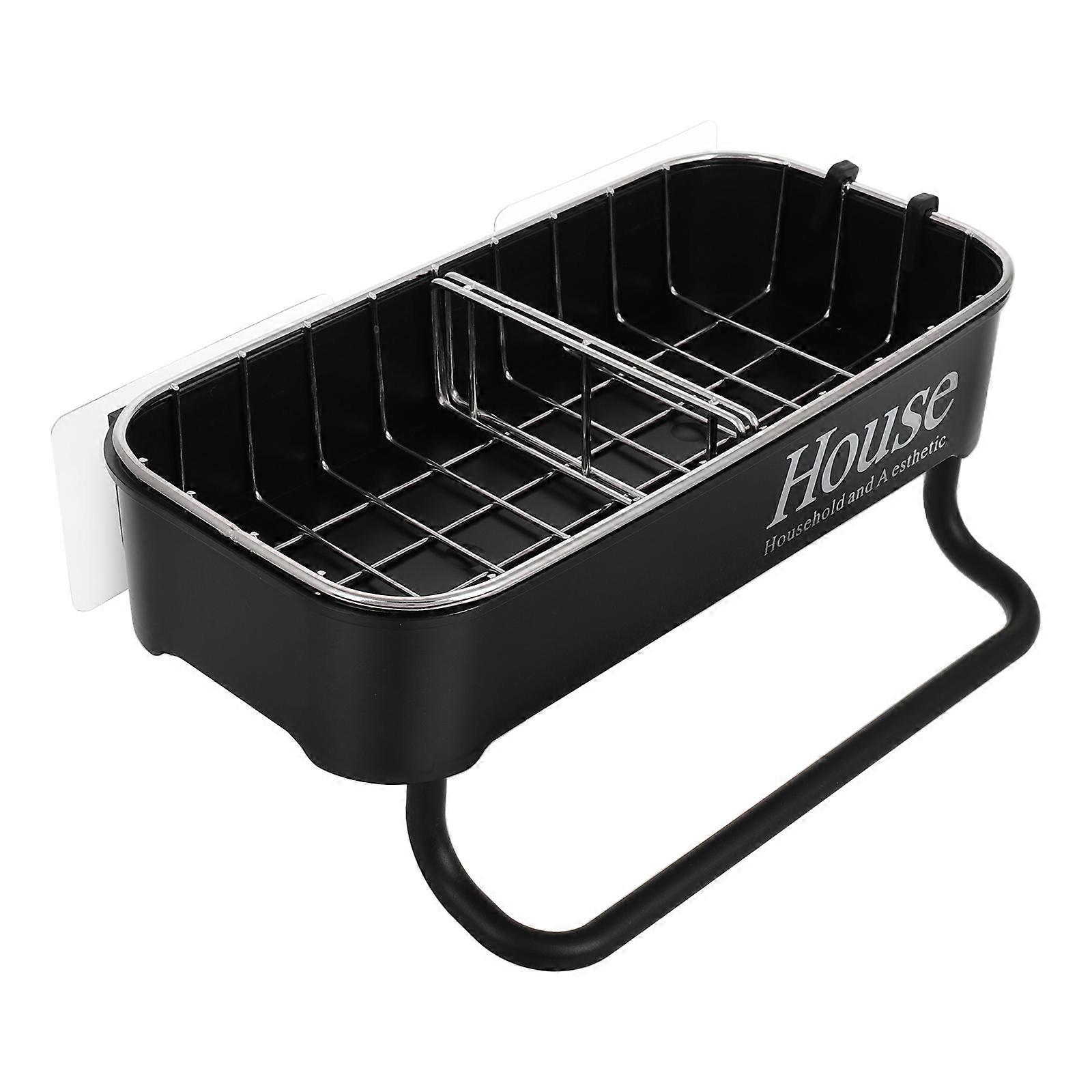 Black Wall Organizer Storage Rack for Shower and Bathroom 4Pcs