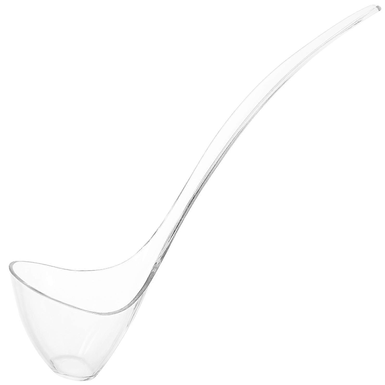 Transparent Ladle for Serving Soup with Reusable Long Handle Spoon