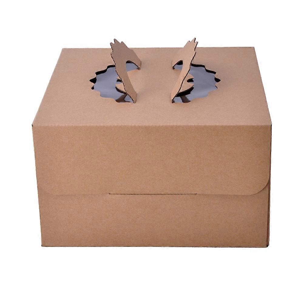 Cake Box Single Layer Kraft Paper for Cake Storage Handheld Khaki